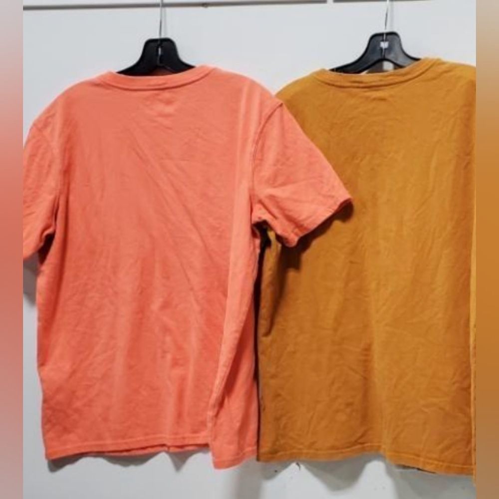 Carhartt Short Sleeve Pocket Tees 2PCS Lot Size L- Coral and Mustard Used Exc - Picture 2 of 6